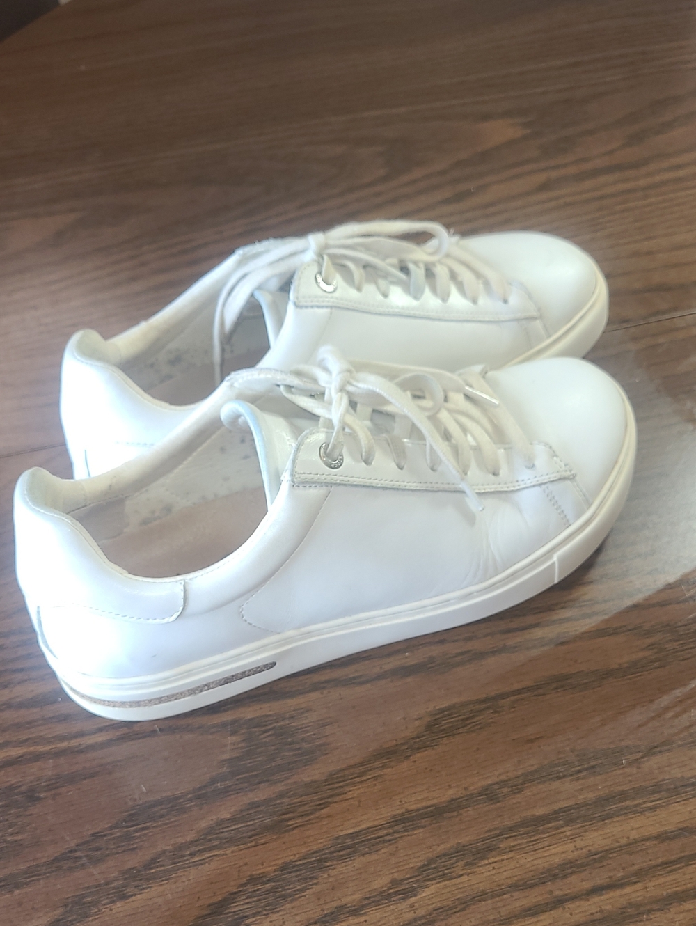 Birkenstock White Leather Sneakers Low-Top Sneakers Womens Size 39s
